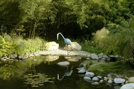 Copper Heron Sculpture