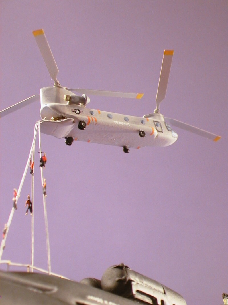 Chinook Helicopter on USS Polk